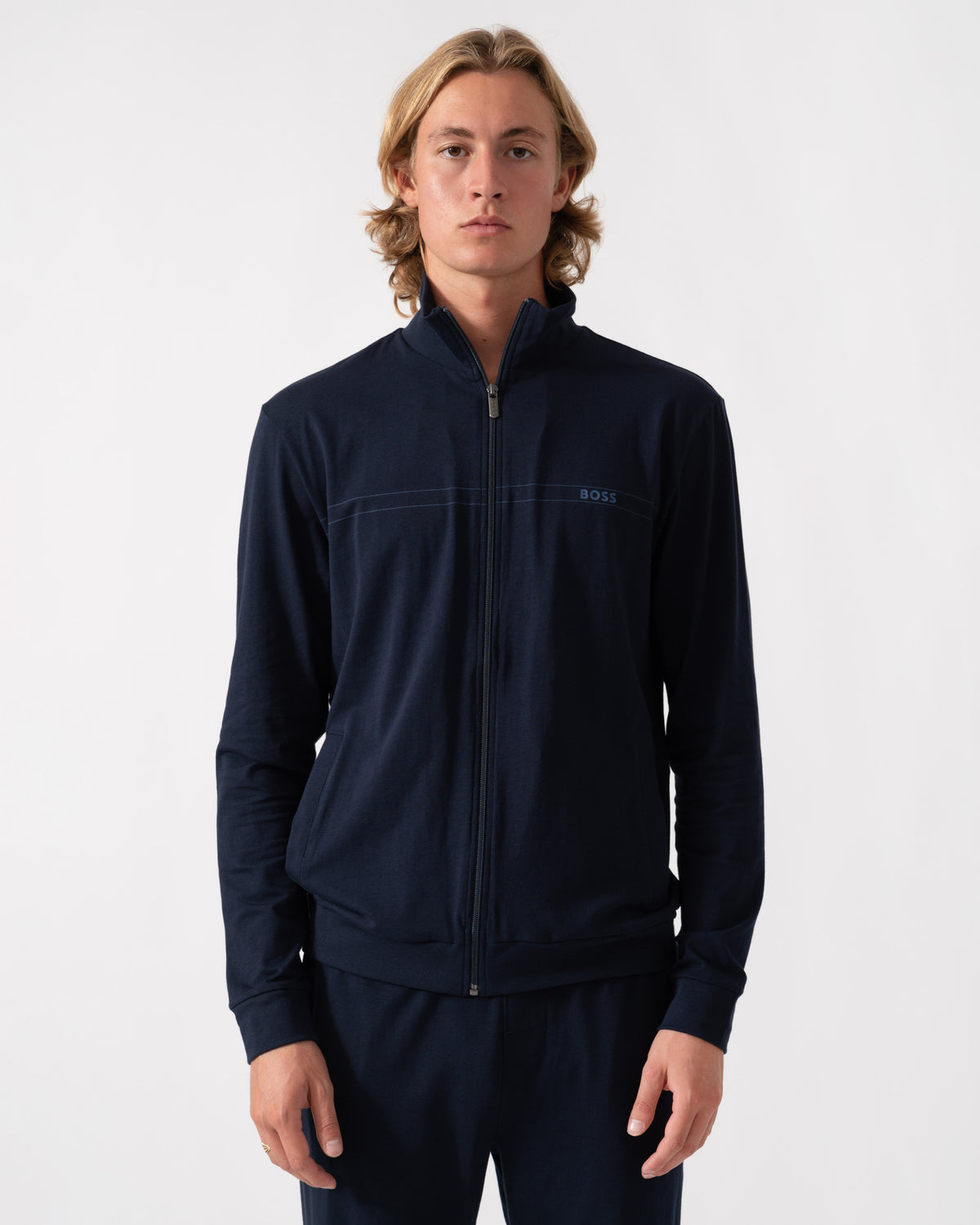 Just the jacked in the BOSS Orange 365 Mens Stretch-cotton loungewear set with logo print - Turquoise/Aqua 445