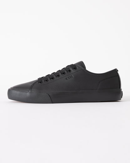 BOSS Orange Aiden Tenn Mens Low Top Trainers in Grained Faux Leather - Black 005