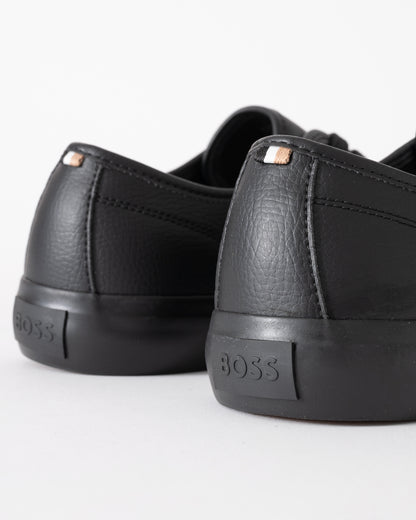 BOSS Orange Aiden Tenn Mens Low Top Trainers in Grained Faux Leather - Black 005