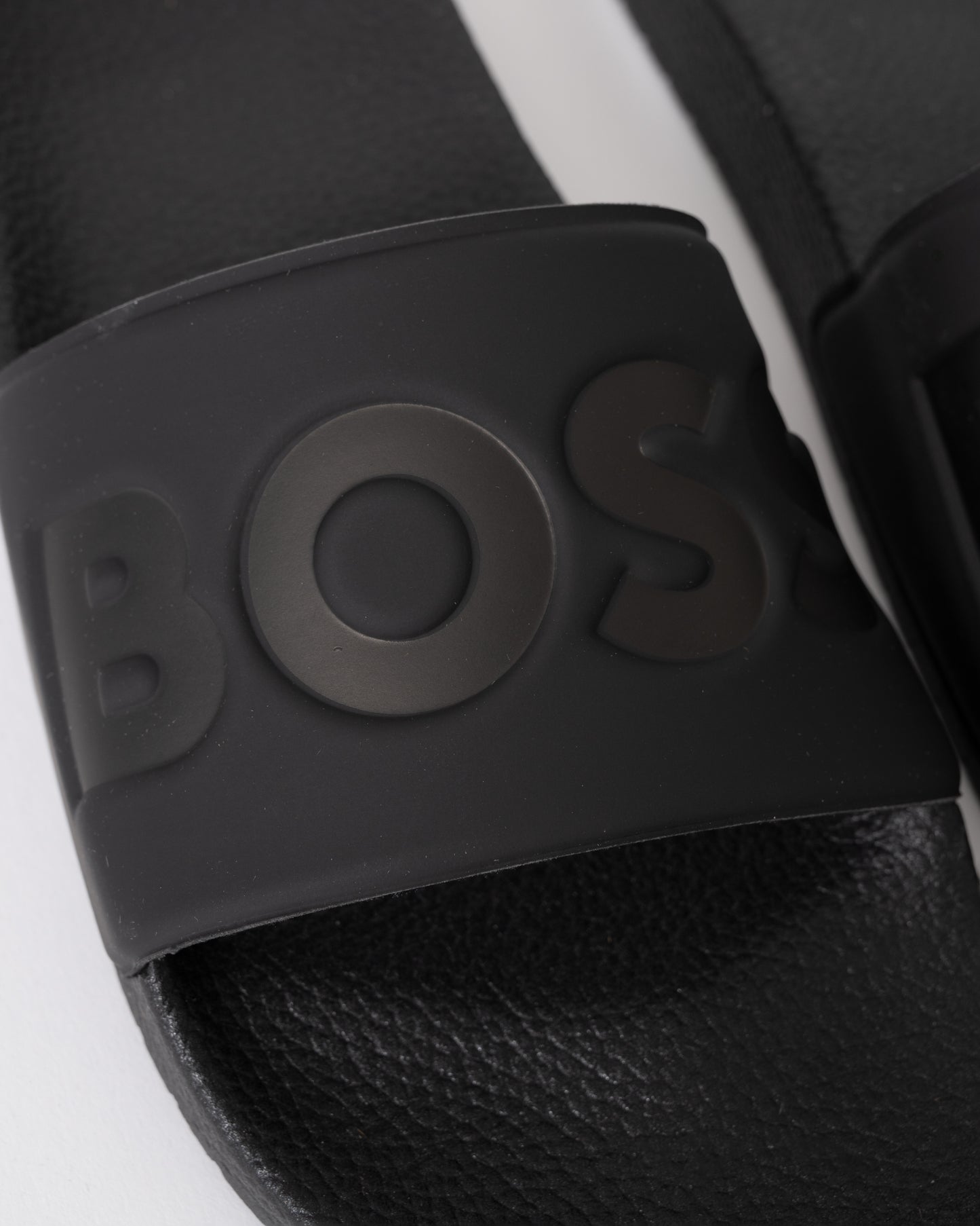 BOSS Orange Aryeh Mens Italian-Made Slides With Large Logo Detail - Black 001