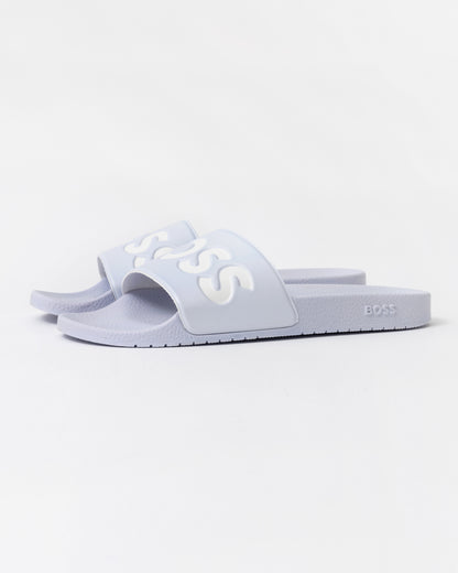 BOSS Orange Aryeh Italian Made Slides With Large Logo Detail front