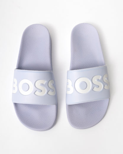 BOSS Orange Aryeh Italian Made Slides With Large Logo Detail above view