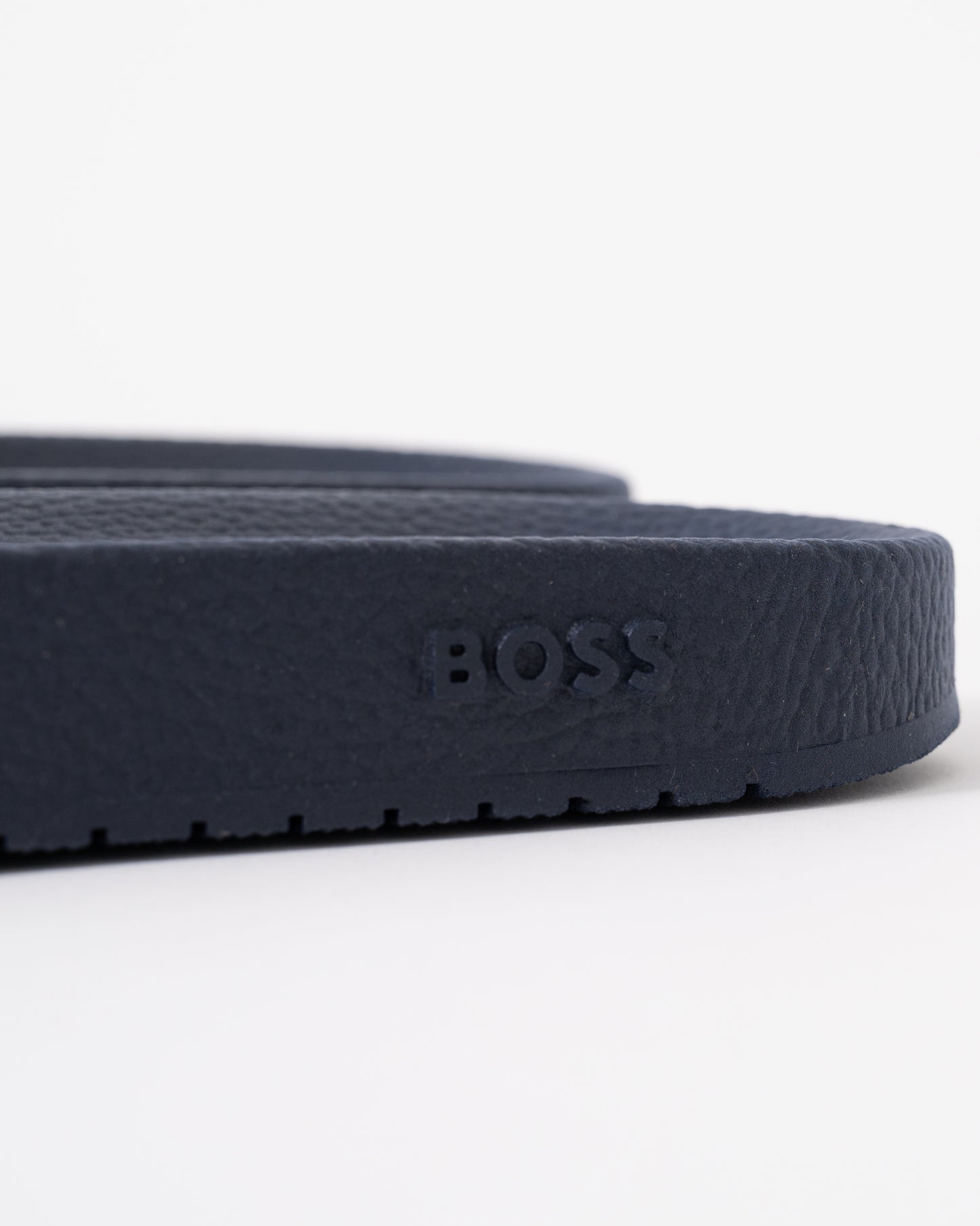 BOSS Orange Aryeh Mens Italian-Made Slides With Large Logo Detail - Navy 410