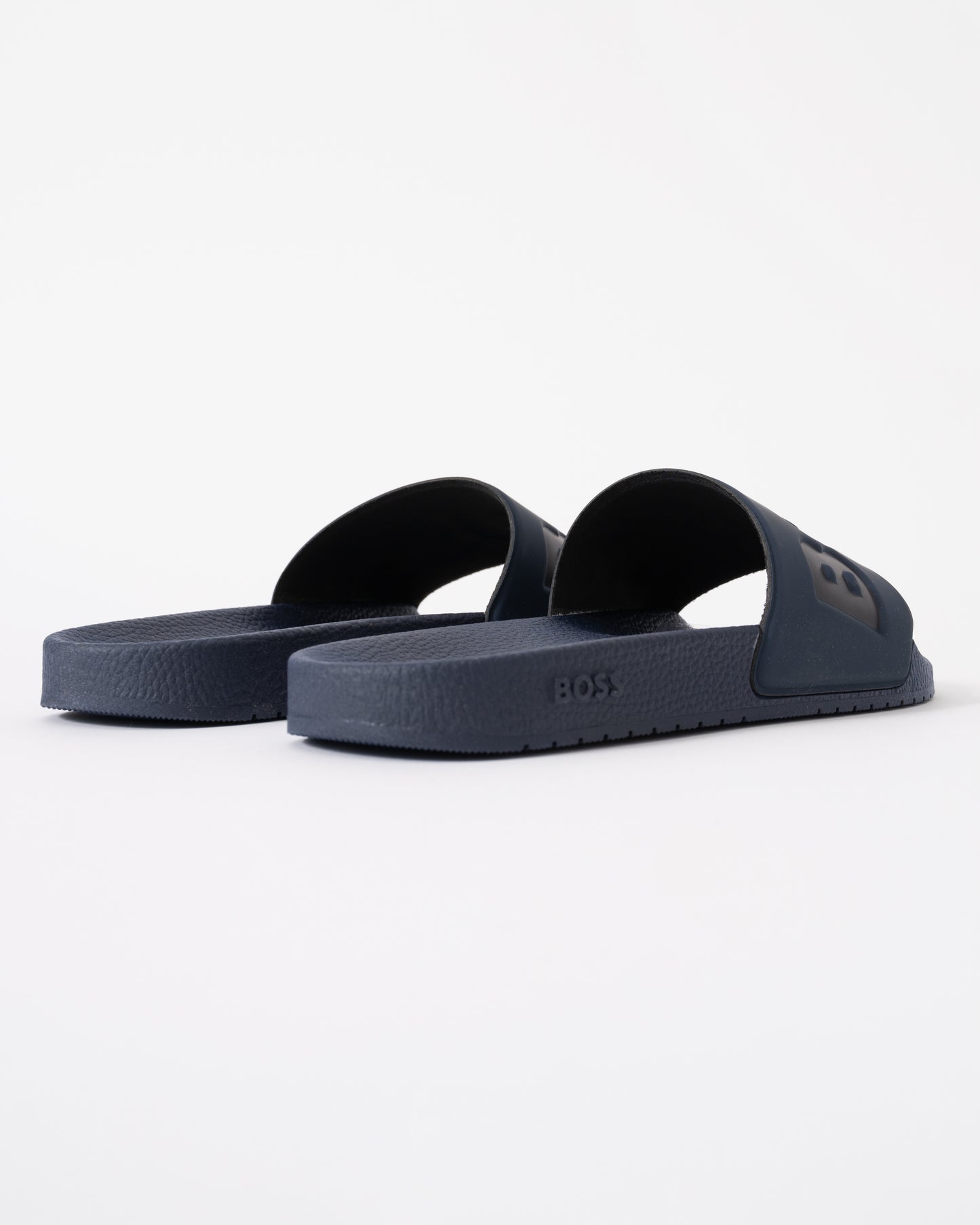 BOSS Orange Aryeh Mens Italian-Made Slides With Large Logo Detail - Navy 410