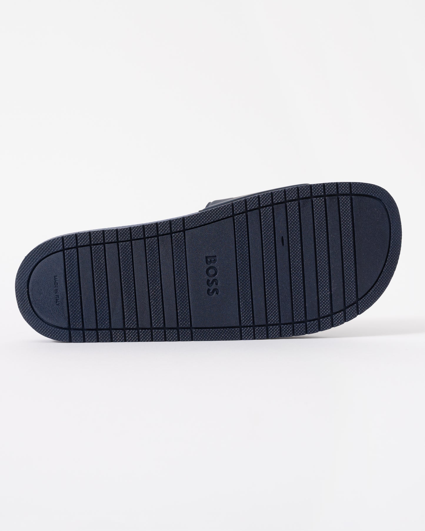 BOSS Orange Aryeh Mens Italian-Made Slides With Large Logo Detail - Navy 410