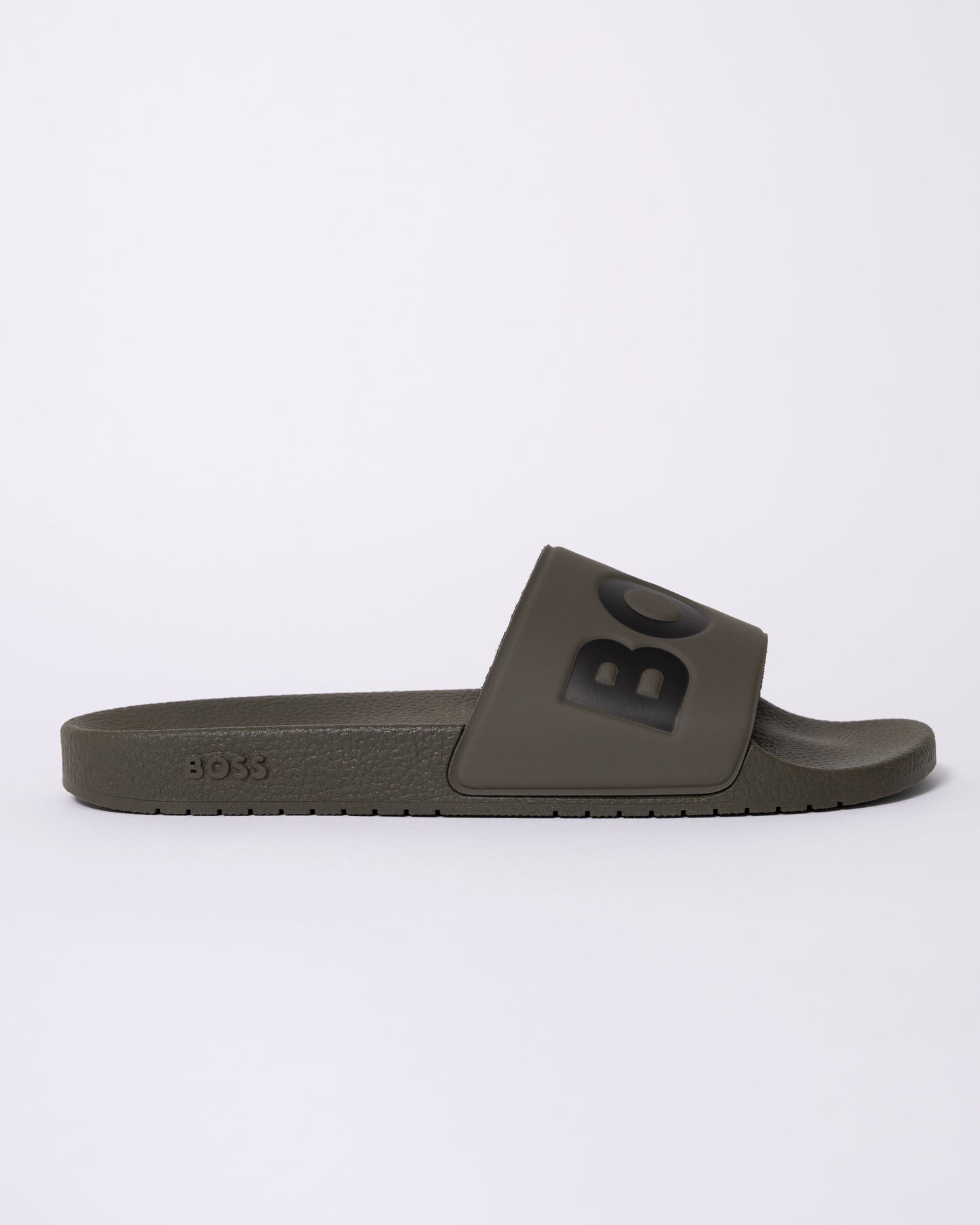 BOSS Orange Aryeh Mens Italian-Made Slides With Large Logo Detail - Medium Brown 210