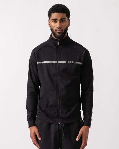 BOSS Orange Authentic Cotton Terry Loungewear Jacket with Stripe main