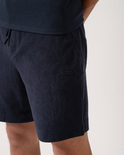 BOSS Orange Doubletowel Mens Shorts - Dark Blue 404