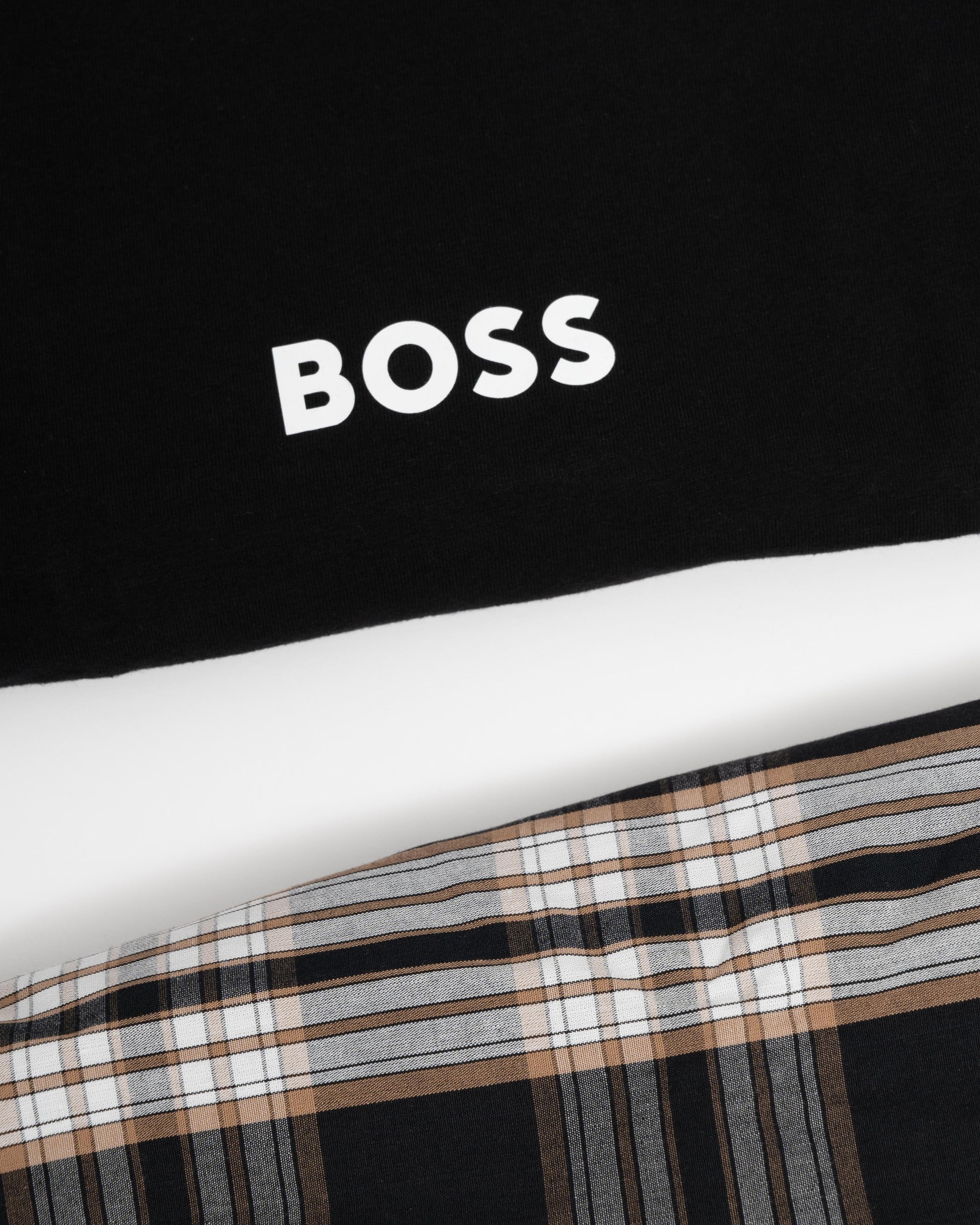 BOSS Orange Easy Mens Pyjama Set close up of t shirt logo