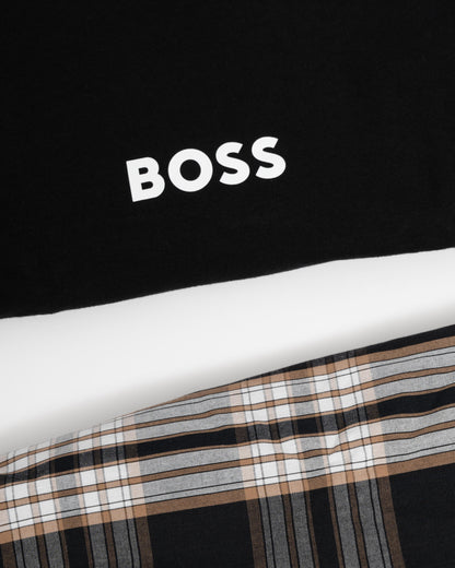 BOSS Orange Easy Mens Pyjama Set close up of t shirt logo