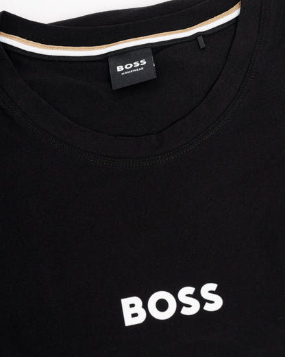 BOSS Orange Easy Mens Pyjama Set close up of t shirt collar