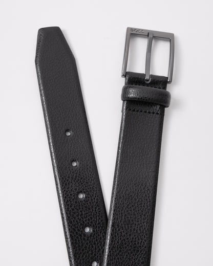 BOSS Orange Mens Elloy Belt - Black 001 buckle and end detail