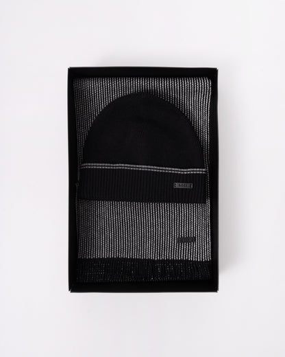 BOSS Orange Hernesto Hat & Scarf Gift Set - Black 001 - CHO - Designer Mens Gift Sets