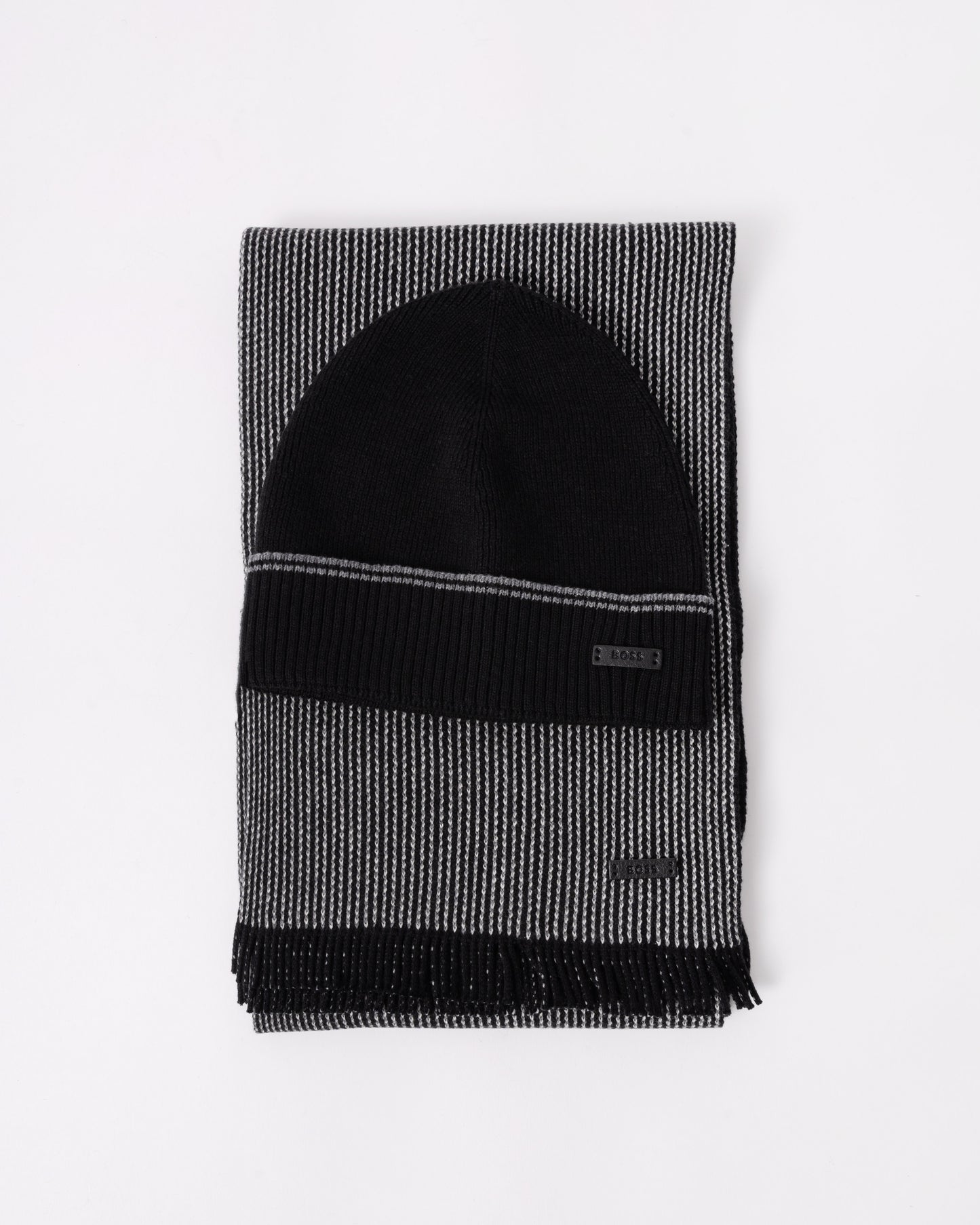 BOSS Orange Hernesto Hat & Scarf Gift Set - Black 001 - CHO - Designer Mens Gift Sets