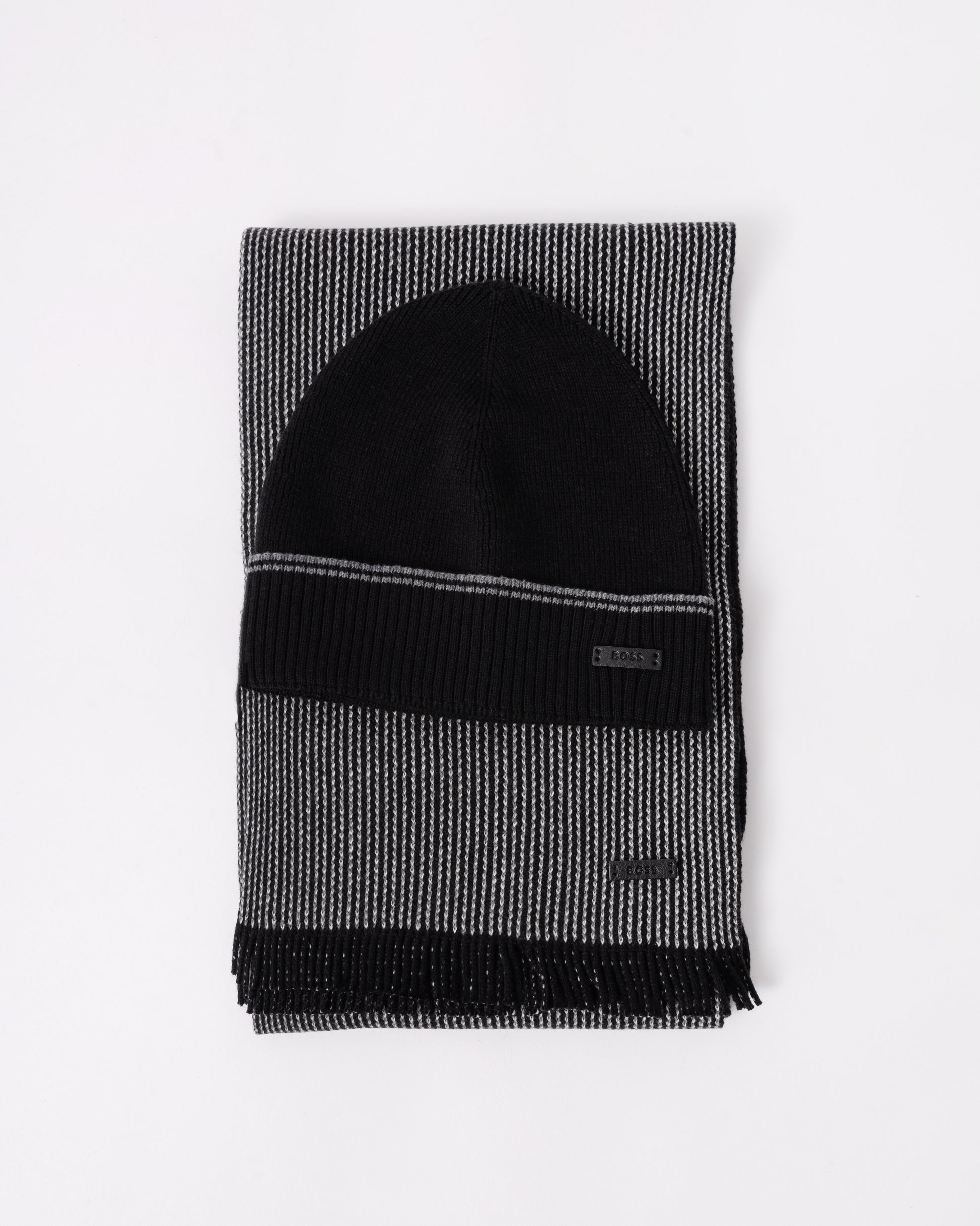 BOSS Orange Hernesto Hat & Scarf Gift Set - Black 001 - CHO - Designer Mens Gift Sets