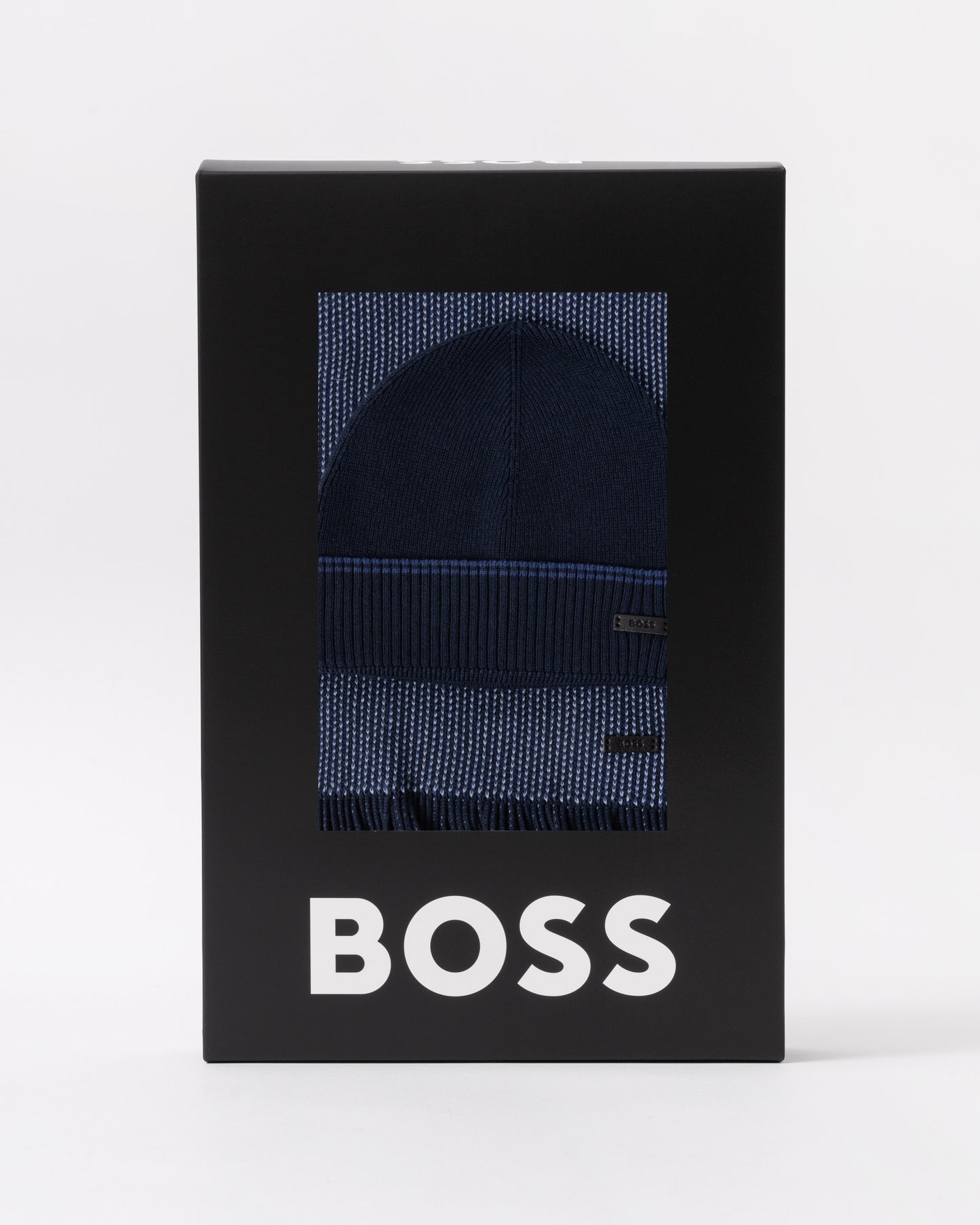BOSS Orange Hernesto Hat &amp; Scarf Gift Set in Dark Blue 404