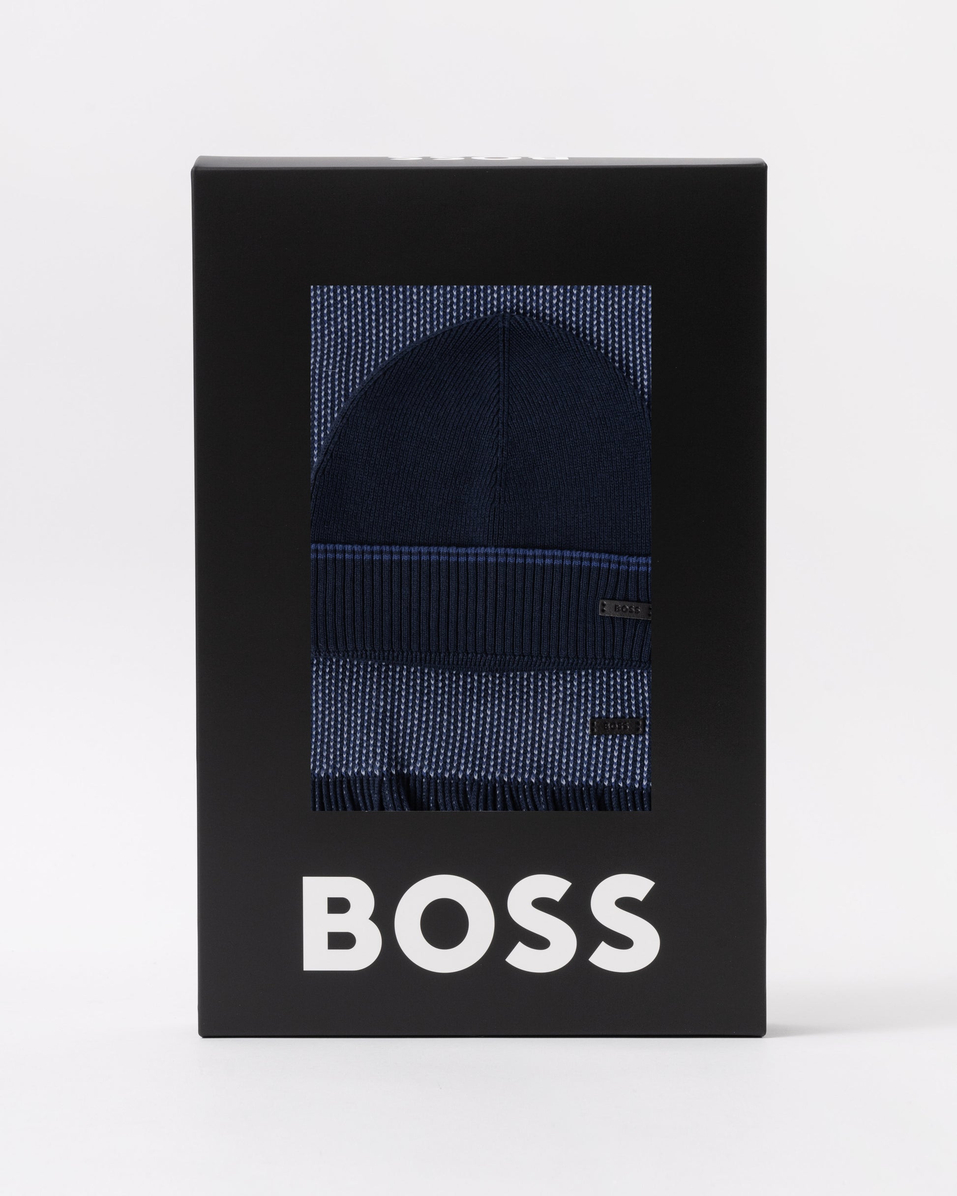 BOSS Orange Hernesto Hat &amp; Scarf Gift Set in Dark Blue 404