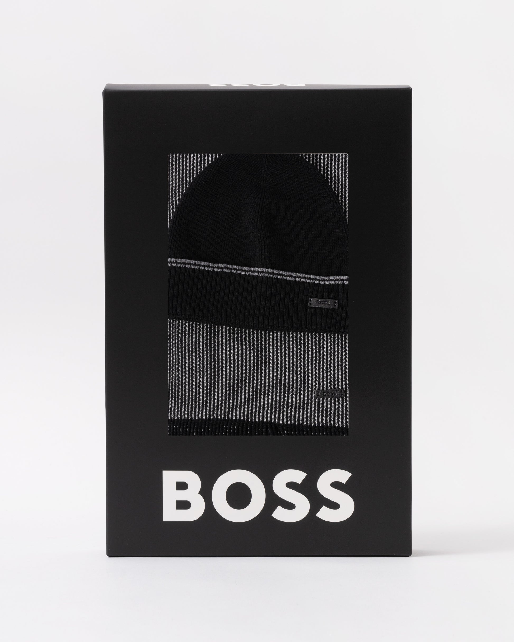 BOSS Orange Hernesto Hat &amp; Scarf Gift Set in Black 001