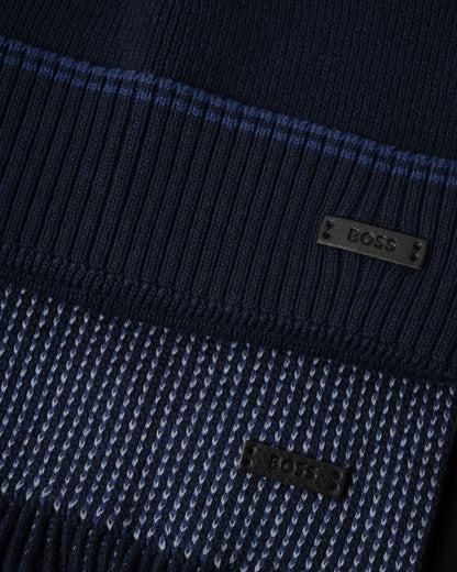 BOSS Orange Hernesto Hat & Scarf Gift Set - Dark Blue 404 - CHO - Designer Mens Gift Sets