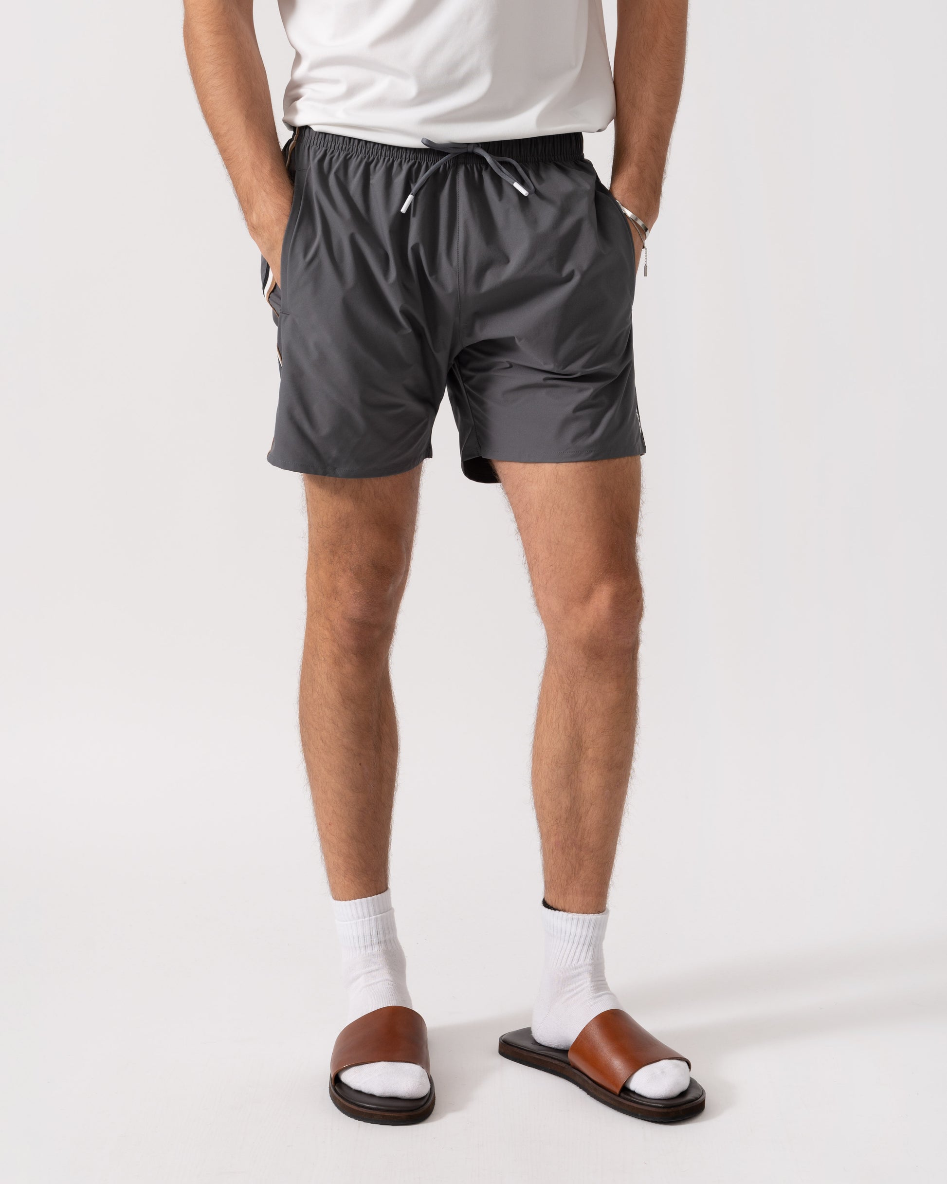 BOSS Orange Iconic Mens Swim Shorts - Dark Grey 025 main
