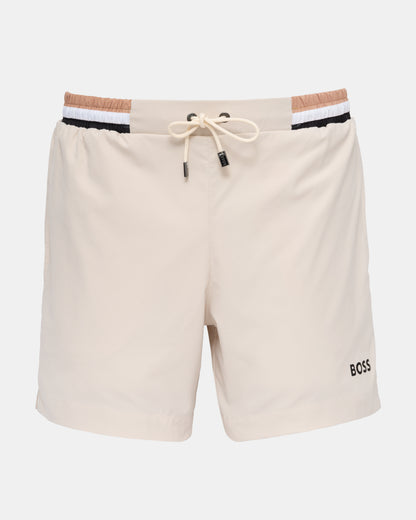 BOSS Orange Isle Mens Ripstop-Fabric Swim Shorts with Contrast Logo