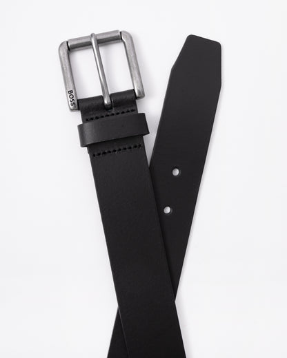 BOSS Orange Mens Joris Belt in Black 001 flat lay