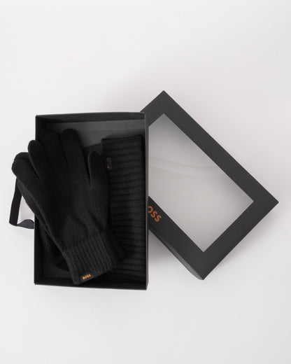 BOSS Orange Mens Kalipso Glove & Hat Set - Black 001