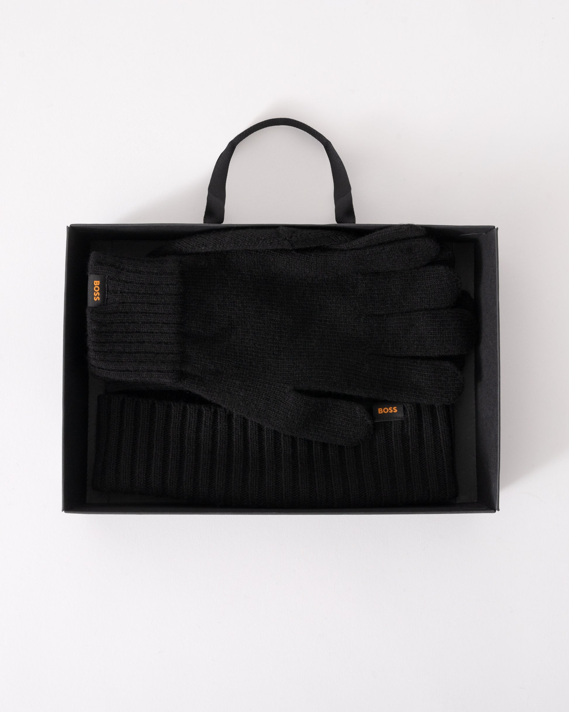 BOSS Orange Mens Kalipso Glove &amp; Hat Set in Black 001