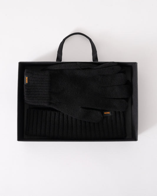 BOSS Orange Mens Kalipso Glove &amp; Hat Set in Black 001