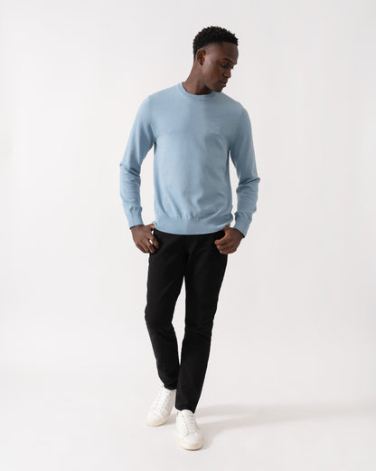 BOSS Orange Kanovano Mens Crew Neck Jumper - Light/Pastel Blue 451