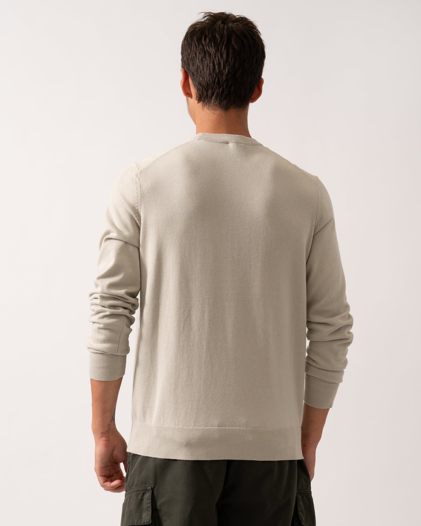 BOSS Orange Kanovano Mens Crew Neck Jumper - Light Beige 271