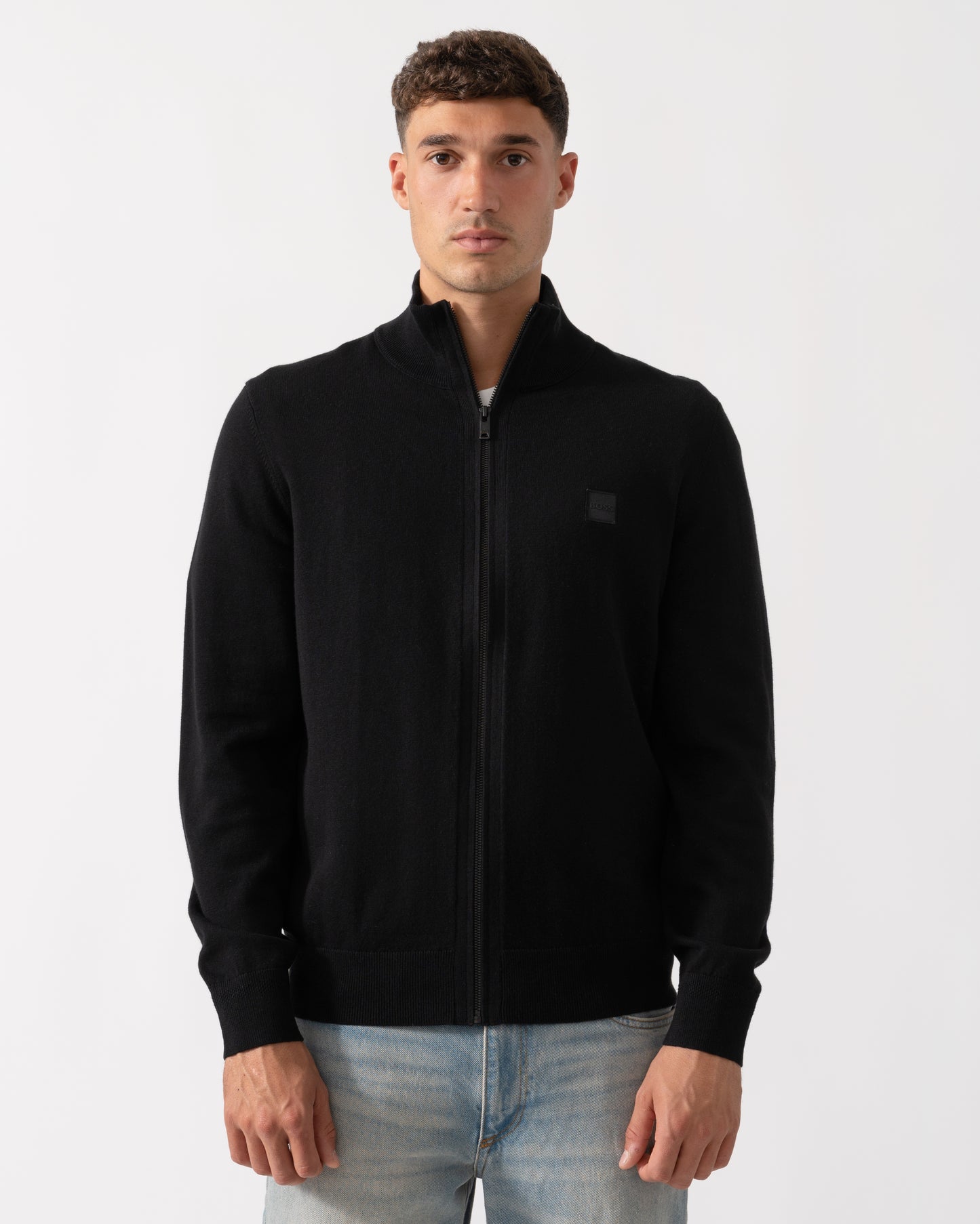 BOSS Orange Kanozip Mens Full Zip Jumper - Black 001