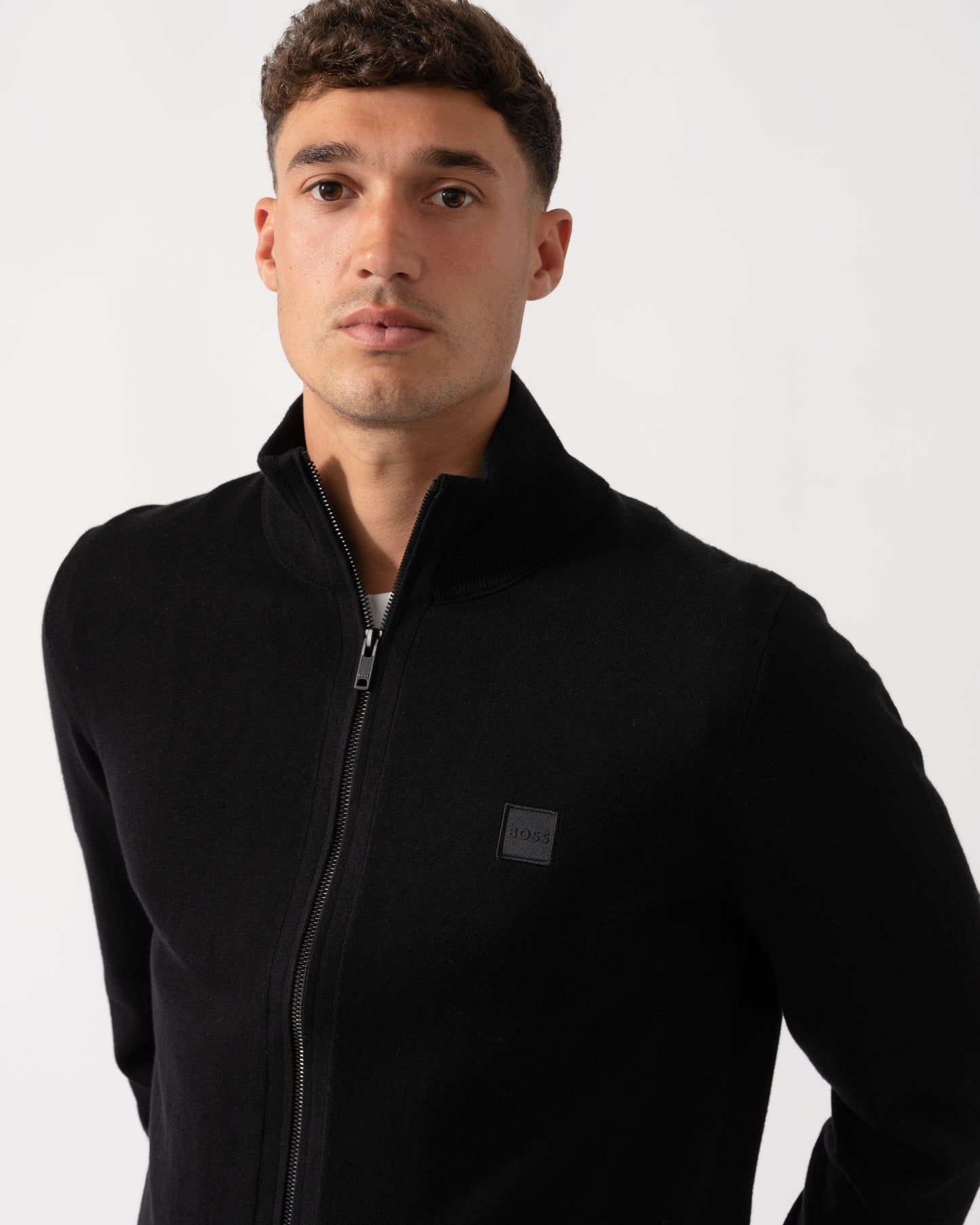 BOSS Orange Kanozip Mens Full Zip Jumper - Black 001