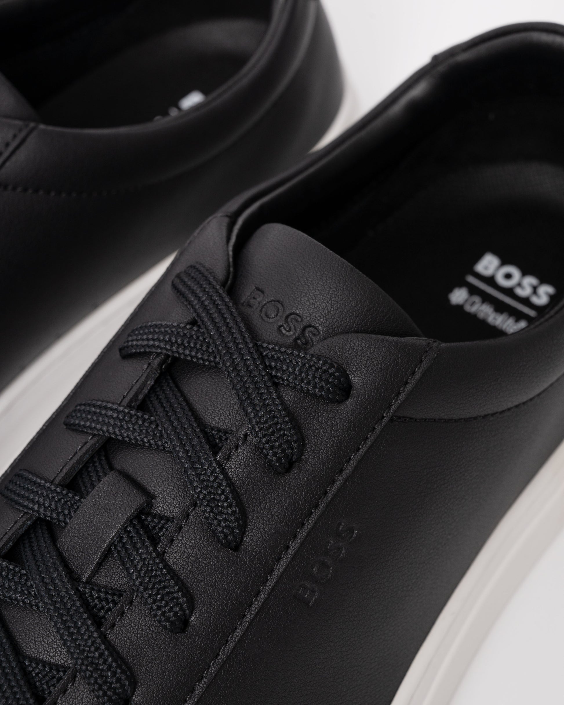 BOSS Orange Mens Kieran Tennis Trainers - Black 002 - logo detail