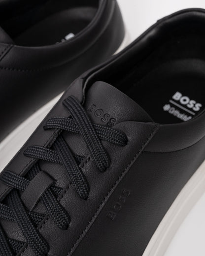 BOSS Orange Mens Kieran Tennis Trainers - Black 002 - logo detail