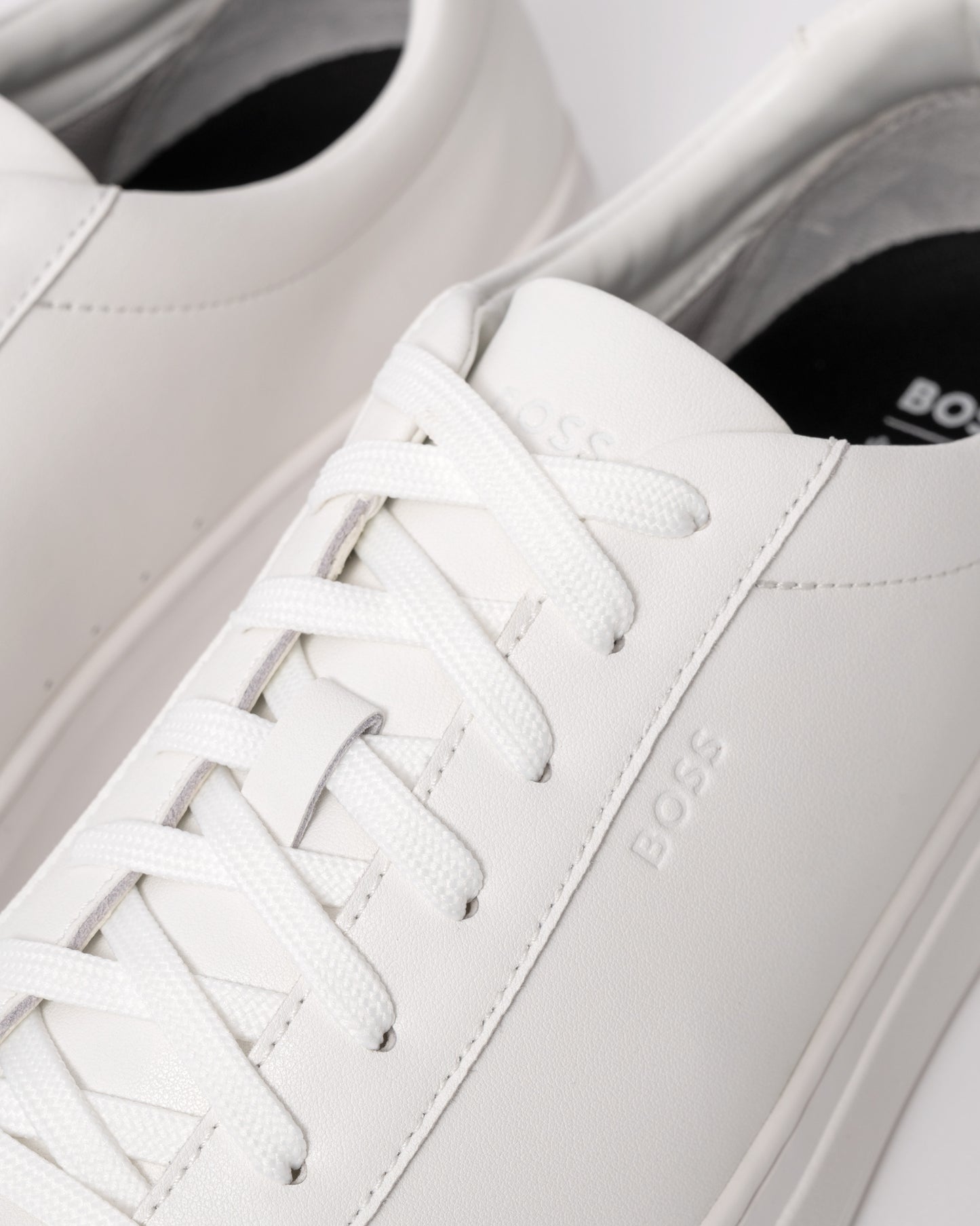 BOSS Orange Mens Kieran Tennis Trainers - White 100 - logo detail