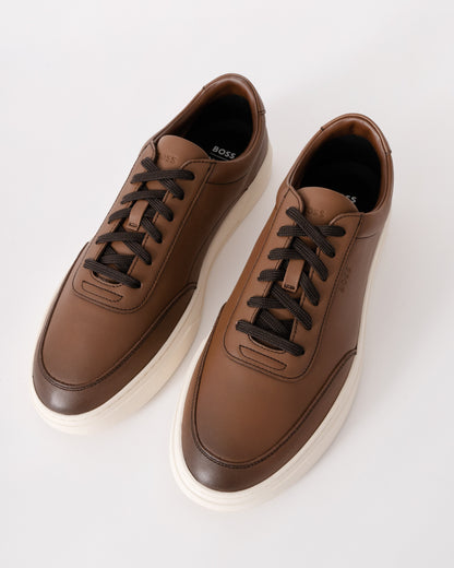 BOSS Orange Kieran Tennis Trainers - Medium Brown 210