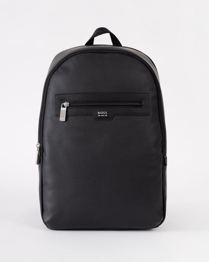 BOSS Orange Lewy Mens Faux Leather Backpack - Black 001 | CHO | Designer Mens Backpacks