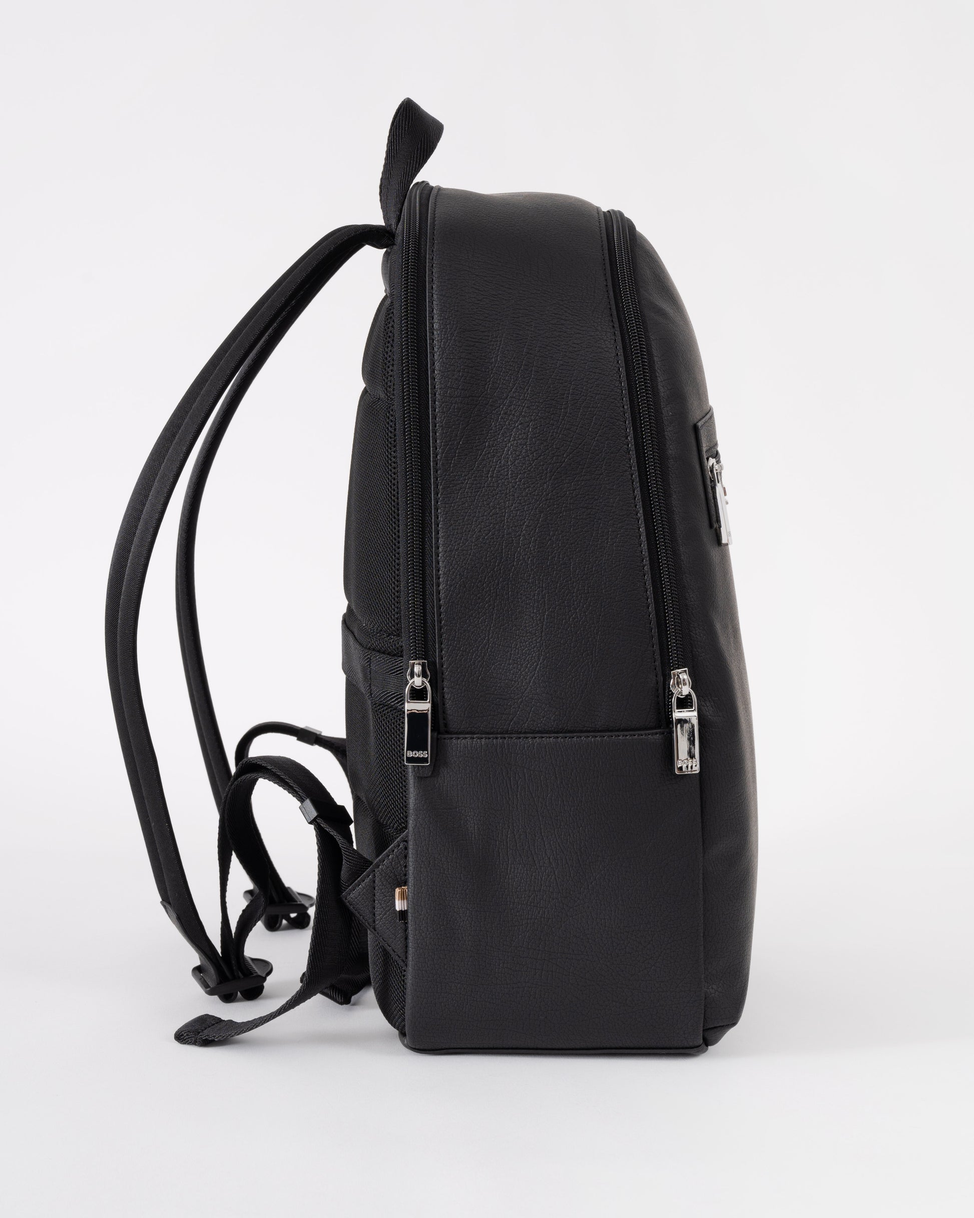 BOSS Orange Lewy Mens Faux Leather Backpack - Black 001 | CHO | Designer Mens Backpacks