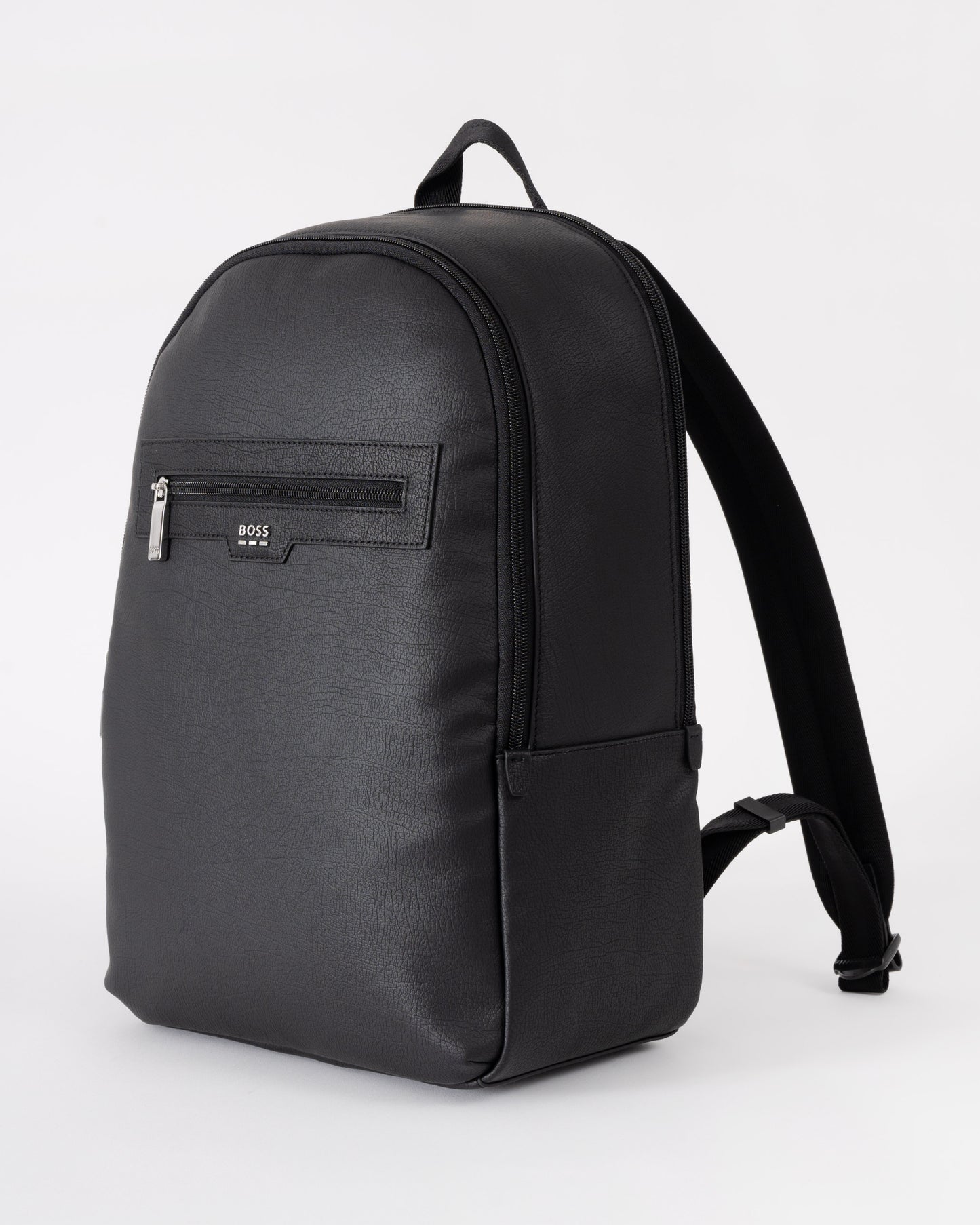BOSS Orange Lewy Mens Faux Leather Backpack - Black 001 | CHO | Designer Mens Backpacks