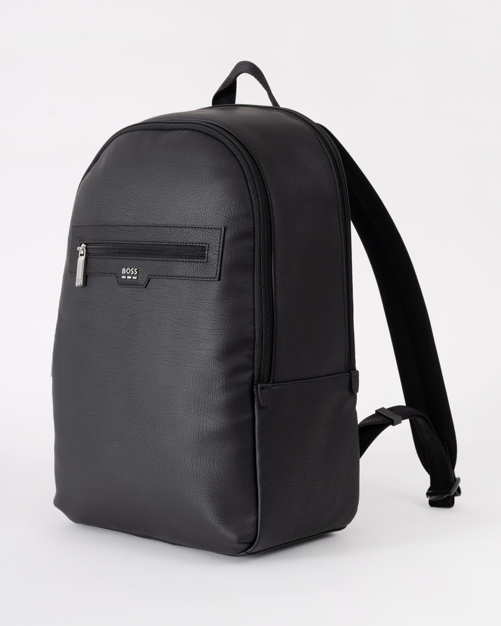BOSS Orange Lewy Mens Faux Leather Backpack - Black 001 | CHO | Designer Mens Backpacks