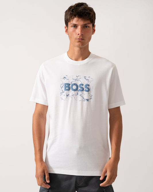 BOSS Orange Logospace Mens T-Shirt - White 100