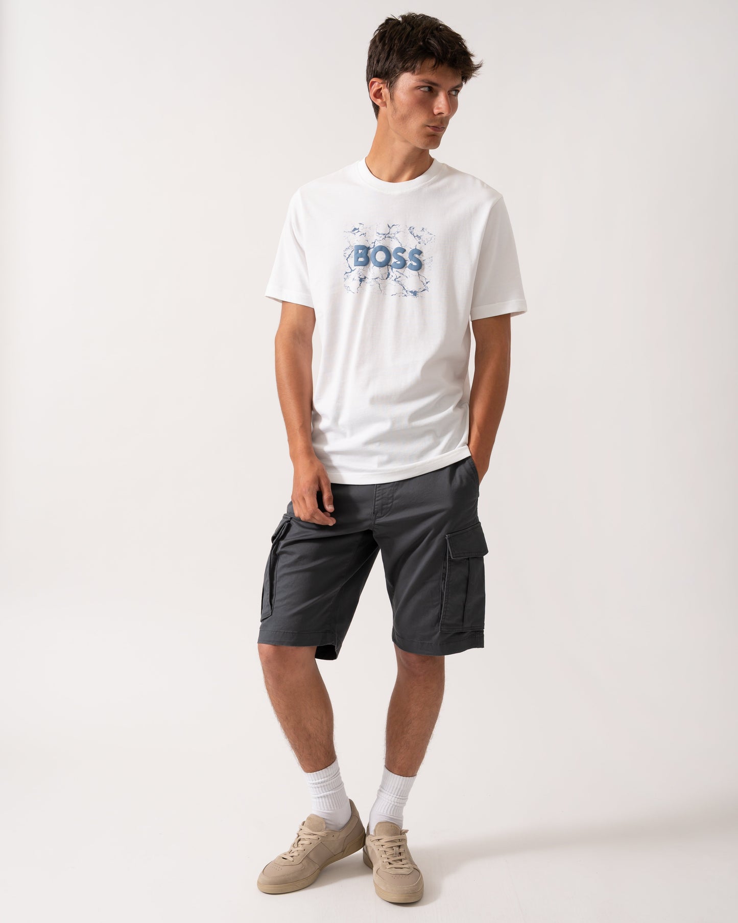 BOSS Orange Logospace Mens T-Shirt - White 100