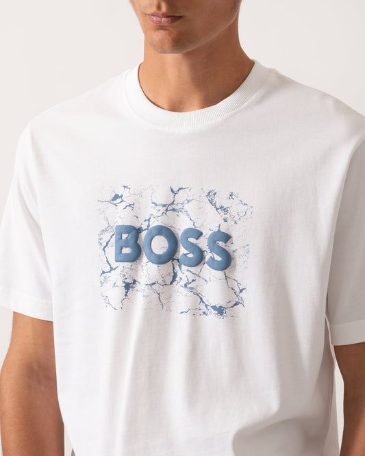 BOSS Orange Logospace Mens T-Shirt - White 100