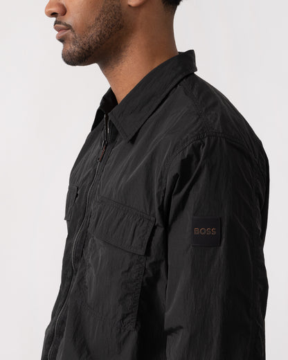 BOSS Orange Lotape Mens Long Sleeve Shirt - Black 001 | CHO | Designer Mens Long Sleeve Shirts