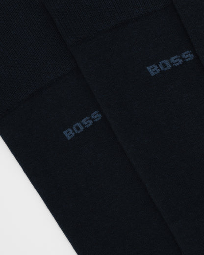 BOSS Orange Marc Logo Socks in Combed Stretch Cotton close up