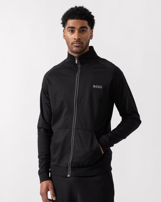 BOSS Orange Mens Authentic Zip Loungewear Jacket - Black 004