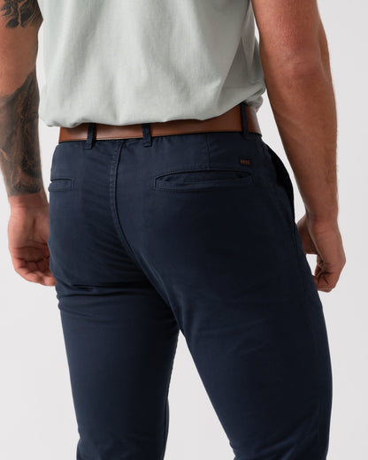 BOSS Orange Classic Slim Fit Chino - Dark Blue 404 - back pocket detail