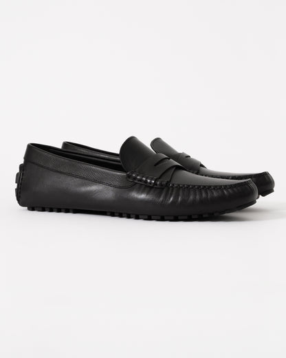 BOSS Orange Mens Leather Driving Moccasins - Black 001