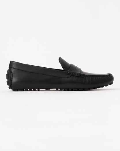 BOSS Orange Mens Leather Driving Moccasins - Black 001